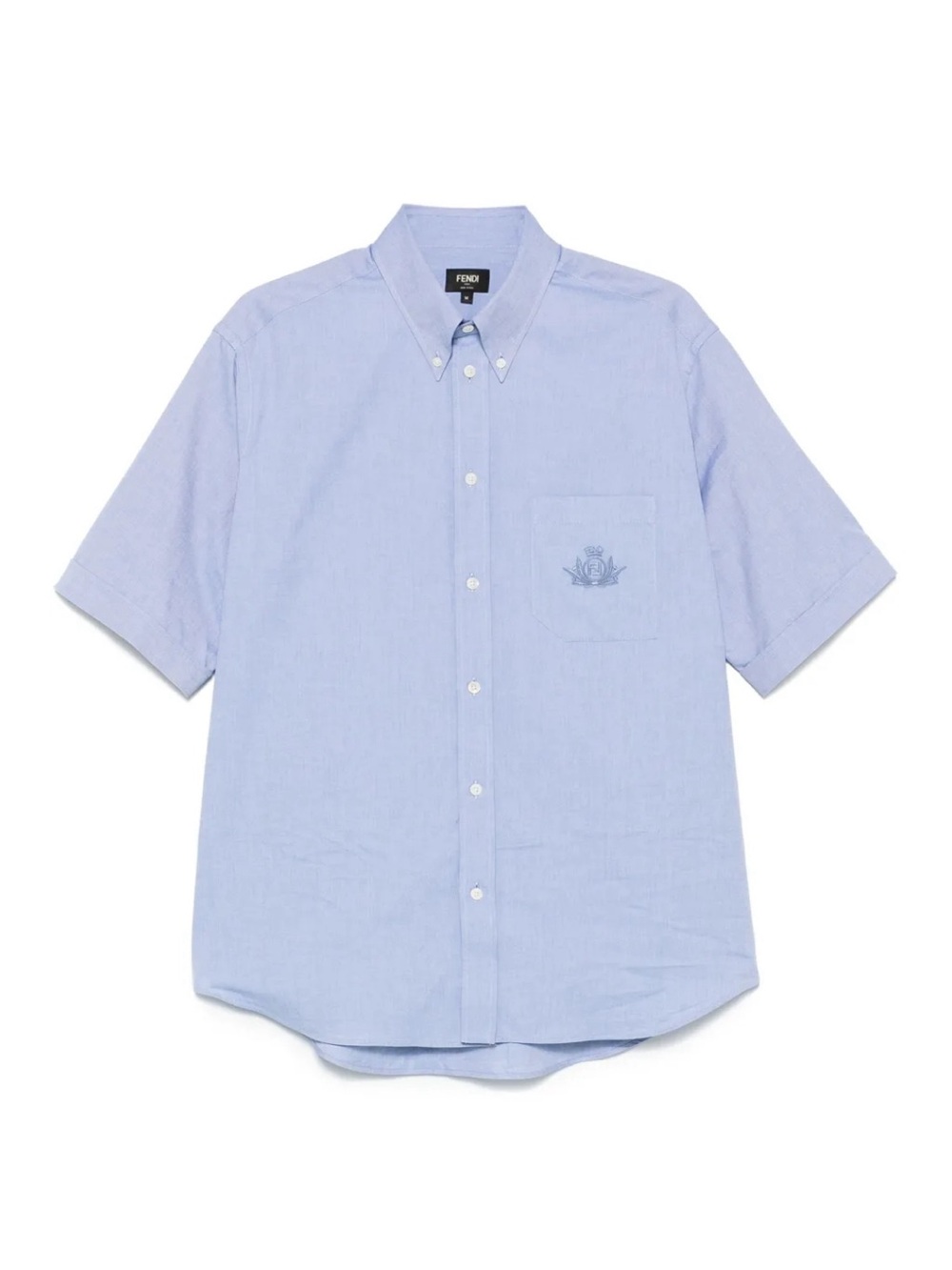 Fendi Men's Fendi Logo Embroidered Short Sleeved Shirt